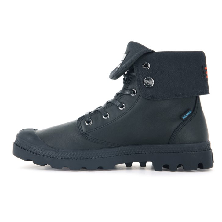 Palladium Baggy Leather ESS WP Men's Boots Black | UK K743-MNL